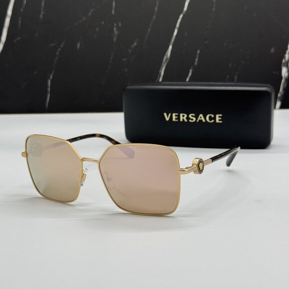 NEW VERSACE VE2227 1410/5A SUNGLASSES MOD 2227 GOLD WOMEN EYEWEAR VE2227 14105A main image 6